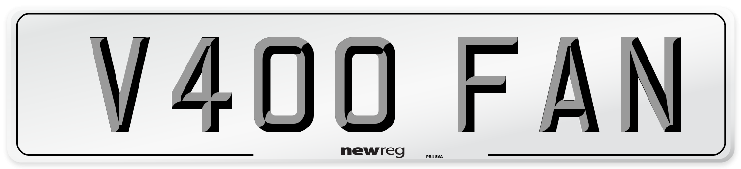 V400 FAN Number Plate from New Reg